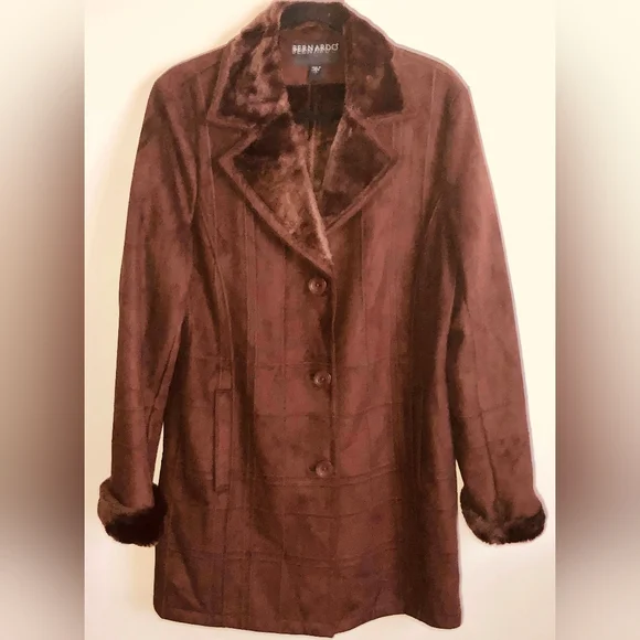 NWOT - Womens Bernardo Faux Fur Coat - Large - Picture 2 of 9